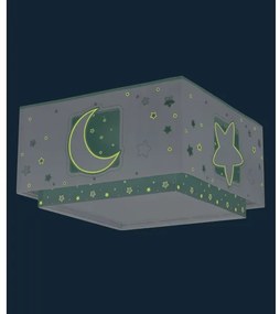 Dalber 63236H - Detské stropné svietidlo MOONLIGHT 2xE27/60W/230V zelená