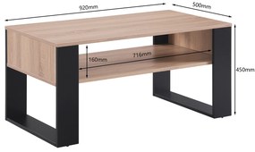Konferenčný stolík Houseland Domini dub sonoma/čierny