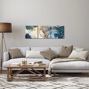 Obraz – Vesmírny strom (s hodinami) (90x30 cm)