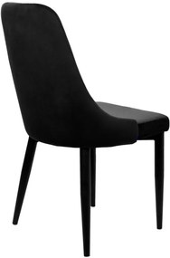 Jedálenská stolička LORIENT zamatová, čierna