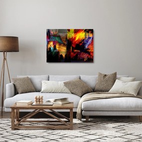 Sklenený obraz - Farebná abstrakcia mesta (70x50 cm)