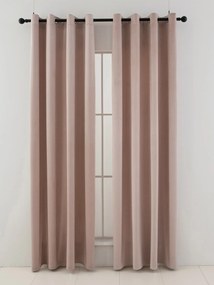 Zamatové zatemňovacie závesy Cesar púdrové - 140 x 160 cm (2ks) - krúžky