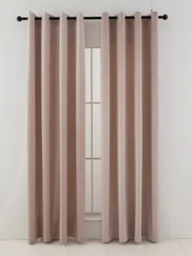 Zamatové zatemňovacie závesy Cesar púdrové - 140 x 160 cm (2ks) - krúžky