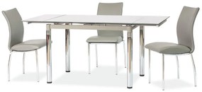 Rozkladací jedálenský stôl 110-170 cm Gerardo (sivá + chrómová) (pre 4 až 6 osôb). Vlastná spoľahlivá doprava až k Vám domov. 1050187