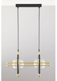 Jupiter 2029 - Luster na lanku FIORI 2xG9/10W/230V čierna/zlatá/číra