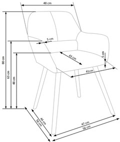 Jedálenská stolička K283 - sivá