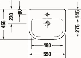Duravit 24035500002 - Zapustené umývadlo D-CODE 55x45,5 cm keramika/lesklá biela