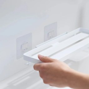 Matne biela oceľová kúpeľňová polička bez vŕtania Film Hook – YAMAZAKI