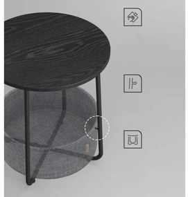 Odkladací stolík NOIRA čierna/šedá