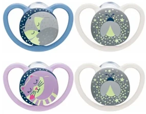 NUK Dojčenský cumlík NUK Space Nights 6-18m 2ks/BOX dievča