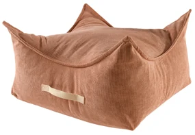 MeowBaby® menčestrový sedací vak štvorec, tehlová farba