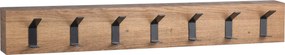 XXXLutz VEŠIAKOVÝ PANEL, čierna, farba duba, 70/10/5 cm - Vešiakové steny - 001815026402