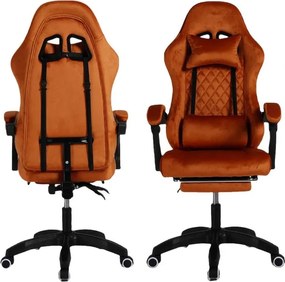 Kancelárske kreslo s masážou - hnedý zamat