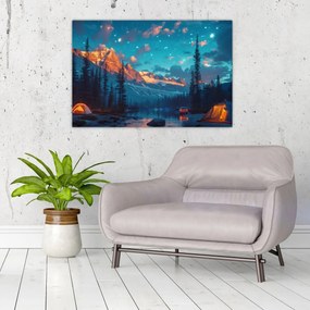 Obraz - Kempovanie v horách (90x60 cm)