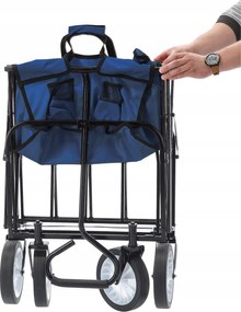 Garden Line MODRÝ SKLADACÍ ZÁHRADNÝ VOZÍK 116 x 54 x 90 cm