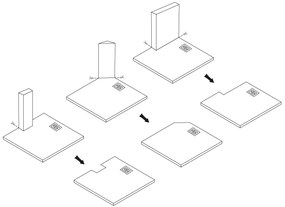 Rea Bazalt Carrara, SMC sprchová vanička 90x90, čierna-kamenný vzor, REA-K7003