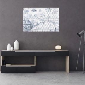 Obraz - Mramorované hexagóny (90x60 cm)