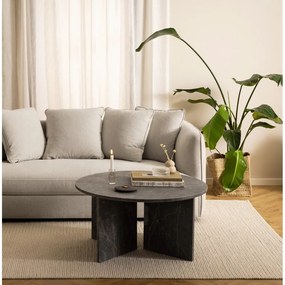 Sivý mramorový okrúhly konferenčný stolík ø 90 cm Vega – Actona