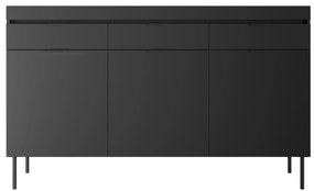 Komoda Sentia 157 cm s 3 zásuvkami - čierna / čierna