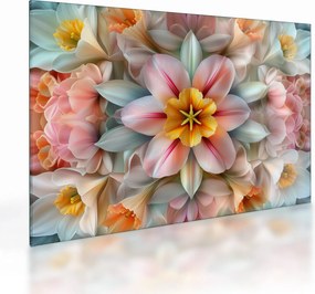 Sklenený obraz - Kaleidoskopický kvet (70x50 cm)