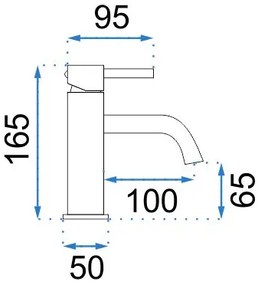 Rea Lungo, umývadlová batéria h-165, čierna matná, REA-B4102