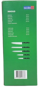 Súprava nožov SOLA KNIFE v drevenom bloku, 6 ks