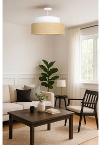 Prisadený luster BOHO 1xE27/60W/230V pr. 40 cm biela/béžová