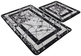 Súprava 2 kúpeľňových predložiek MarmorBlackie čierna/biela