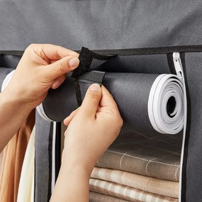 Látková skriňa, mobilná skriňa, šedá