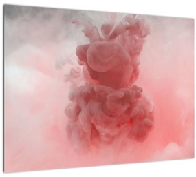 Sklenený obraz červeného dymu (70x50 cm)