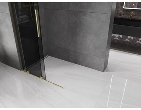 Mexen Velar L, posuvná sprchová zástena Walk-in 110 x 200 cm, 8mm šedé sklo, zlatá matná, 871-110-003-43-55
