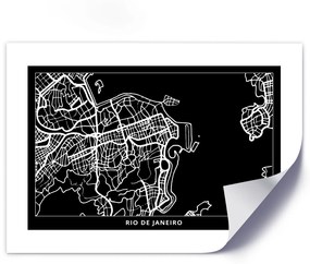 Gario Plagát Plán mesta Rio de Janeiro Farba rámu: Bez rámu, Veľkosť: 60 x 40 cm