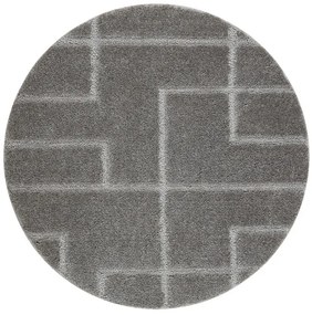 Kúpeľňový koberček SUPREME LINES línie, sivý kruh