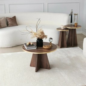 Konferenčný stolík Mushroom Gold and Walnut