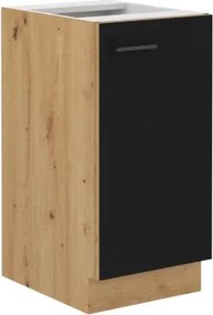Dolná kuchynská skrinka Modena, 40 cm, dub artisan/čierna%