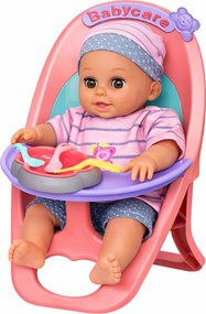LEAN Toys Bábika Bobas – čurá, bľaboce, plače, hovorí, vydáva 12 zvukov, príslušenstvo, stolička