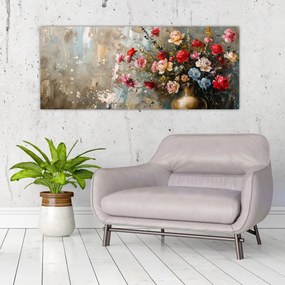 Obraz - Váza kvetov (120x50 cm)