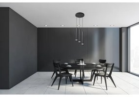 LED Luster na lanku TUBA 3xGU10/4,8W/230V čierna/chróm