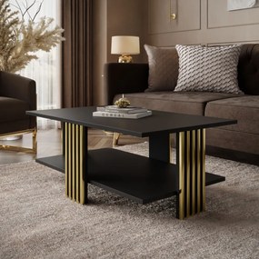 KONFERENČNÝ STOLÍK CHARLES ČIERNY MATNÝ + ZLATÝ