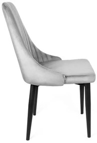 Stolička LOUIS zamatová sivá ALL 925485