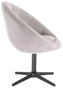 LuxuryForm DESIGN Kreslo VERA VELUR na čiernom kríži - svetlo šedé