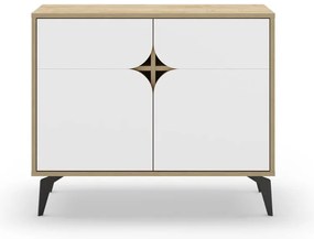 Skrinka v dekore duba v bielo-prírodnej farbe 95x79 cm Nola – Marckeric