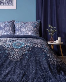 Bavlnená posteľná bielizeň s grafitovou mandalou
