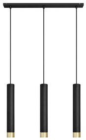 LED Luster na lanku TUBA 3xGU10/4,8W/230V čierna/zlatá