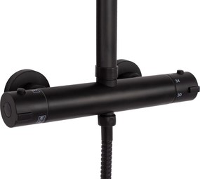 Rea Tom, sprchová súprava s termostatickou batériou, čierna matná, REA-P7101