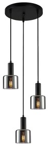 Italux PND-65342-3A-BK+SG - Luster na lanku SANTIA 3xE27/40W/230V čierna IT0460