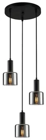 Italux PND-65342-3A-BK+SG - Luster na lanku SANTIA 3xE27/40W/230V čierna IT0460