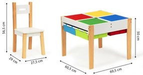 Farebný detský set stolíka a stoličiek