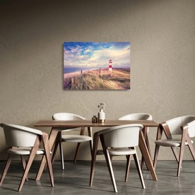 Sklenený obraz - Červený maják (70x50 cm)