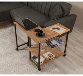 Odkladací stolík MELIN 63x70 cm hnedá/čierna